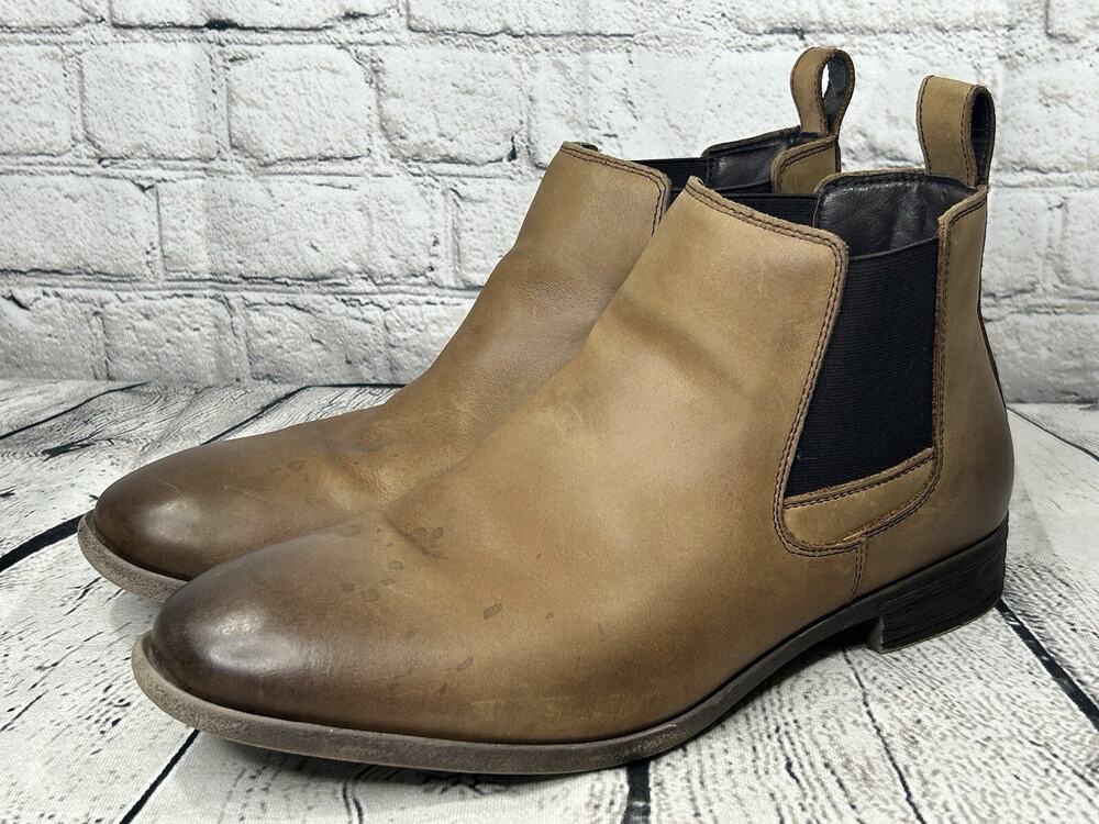 Jousen Milan Mens Chelsea Leather Lightweight Chukka Ankle Boots Size 10 BS22001